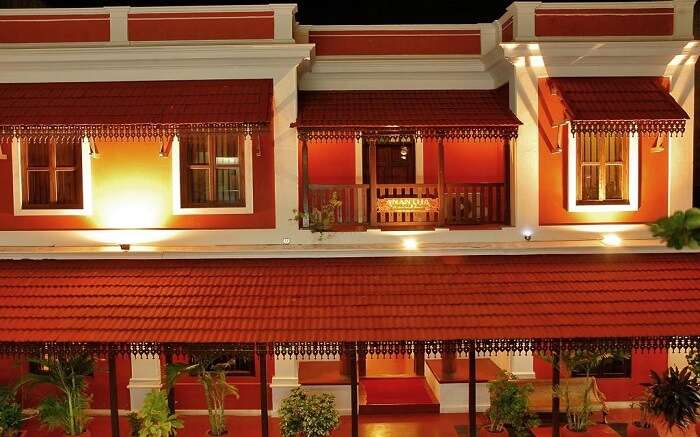 A beautiful design of a traditional hotel in Pondicherry