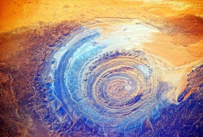 A bird eye view of the Richat Structure in Maurutania