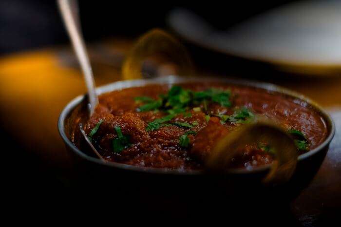 A bowl full of delicious Kashmiri Lamb Rogan Josh