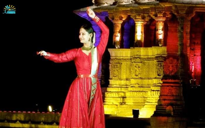 A classical dancer performing in Modhera Dance Festival of Gujarat