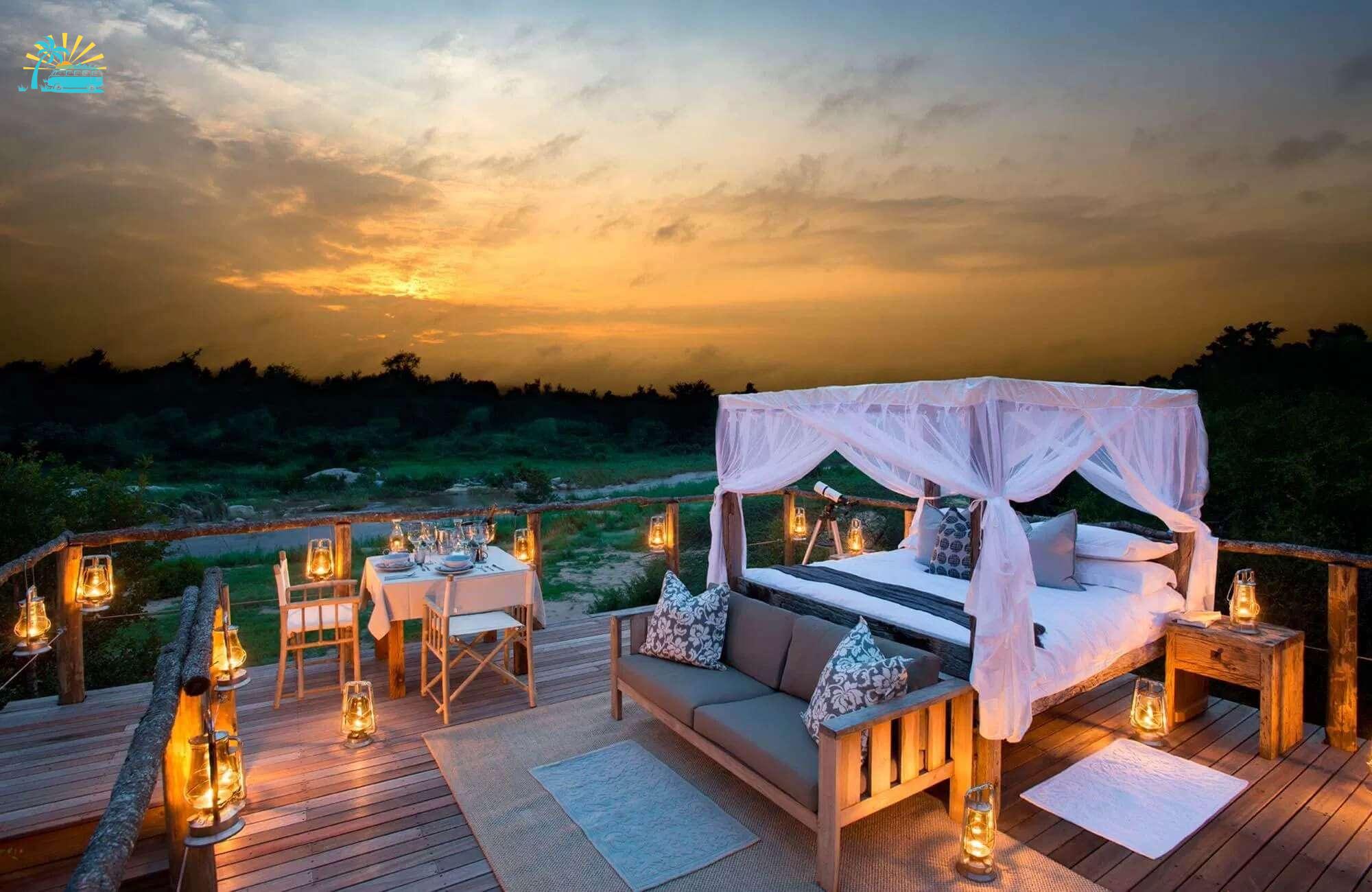 A magical setting atop the treehouse in Lion Sands Game Reserve in Kruger National Park