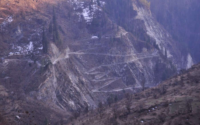 A view of the Malana trek trail in Himachal