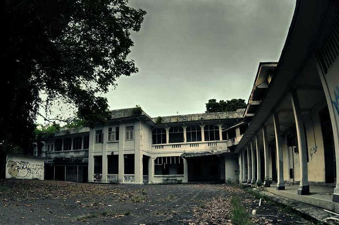 A view of the abandoned Old Changi Hospital that is now one of the most haunted places in the world