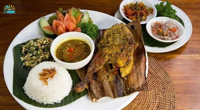 Bebek and Ayam Betutu is a traditional food in bali made of duck meat