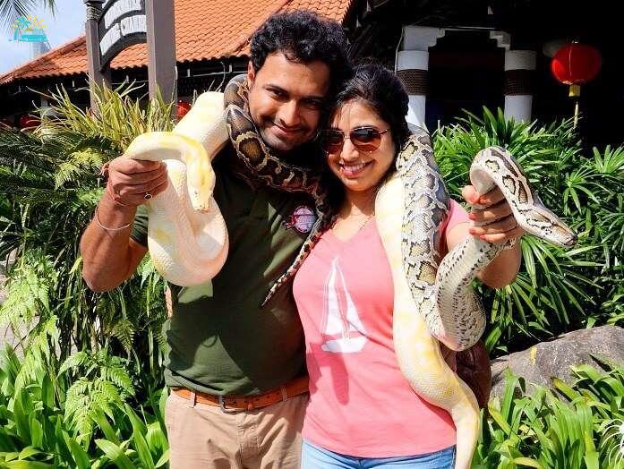 Bhargav and his wife in Sentosa Island