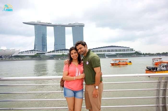 Bhargav and his wife in Singapore