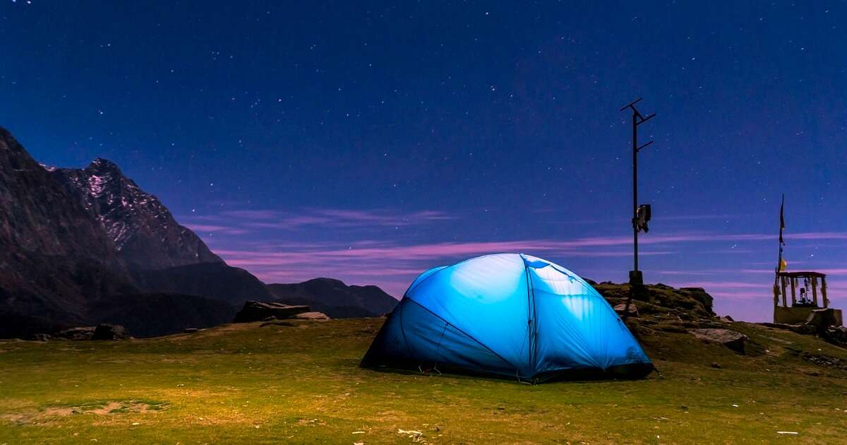 Camping under the stars at the top of Triund hill