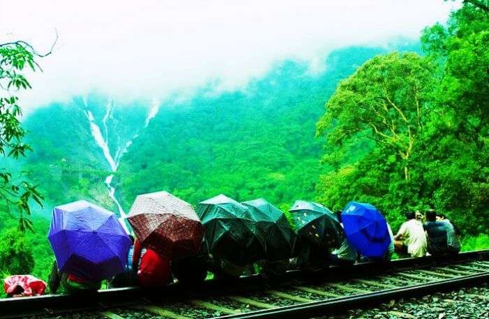 Dudhsagar falls, one of the best places to see in goa in monsoon