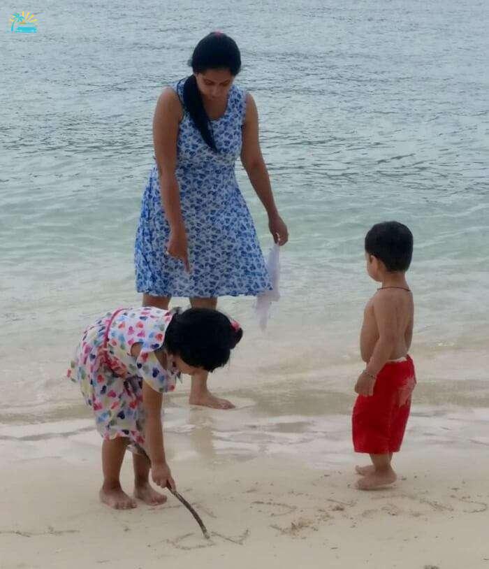 Family fun at beach