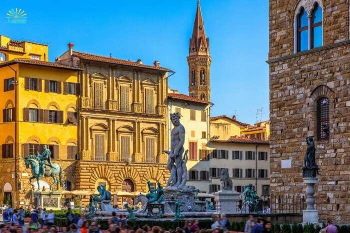 Fountain Neptune in Piazza della Signoria in Florence