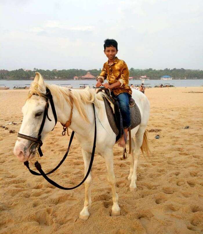 horse ride on the kovalam beach