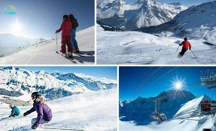 Many views of snow activities at Lenzerheide