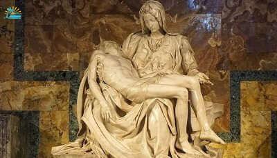 Michelangelo's Pieta at Saint Peter's Basilica, Vatican City.