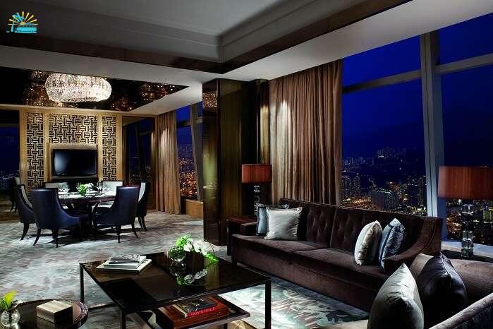 One of the guest rooms of the Ritz Carlton hotel in Hong Kong