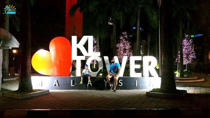 Outside KL Tower in Malaysia