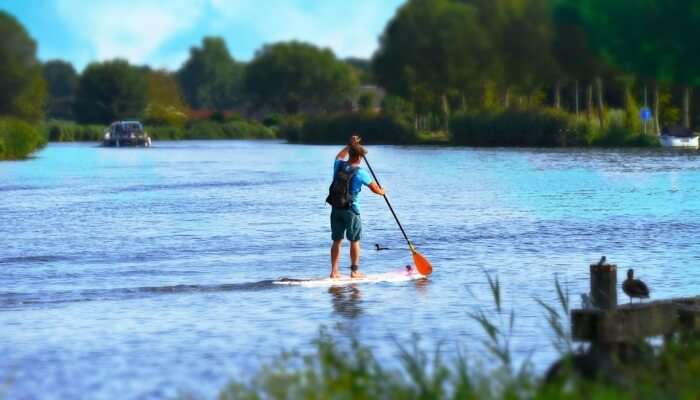 Paddleboarding In Water