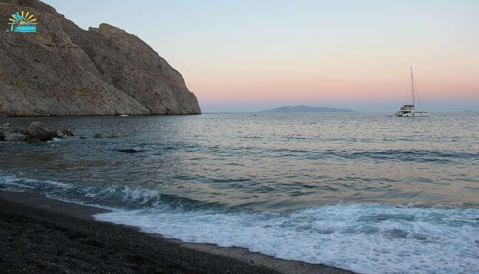 Perissa Beach In Greece
