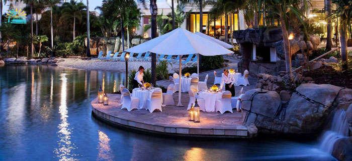 Poolside Restaurant at Surfer’s Paradise Marriott Resort & Spa-one of the best beach resorts in Australia