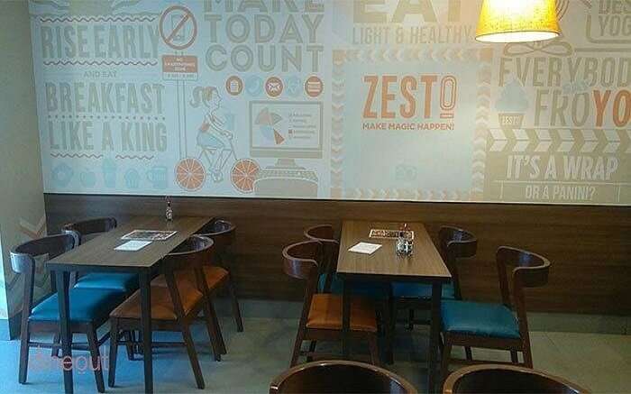 Quirky and well-laid interiors of Zesto Cafe in Lower Parel West in Mumbai