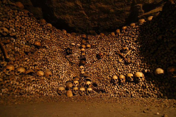 Remains of the dead laid in tunnels beneath the city of Paris