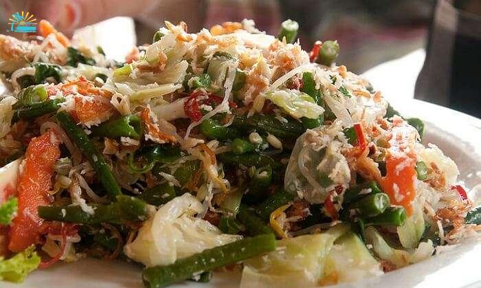 Sayur Urab serves as a perfect vegetarian food in Bal