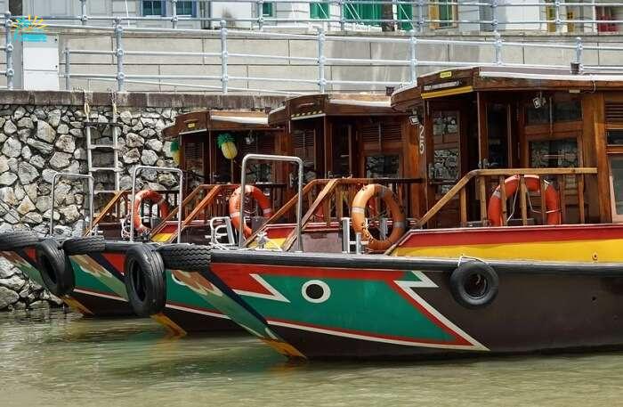 Singapore River Color Boats River Water