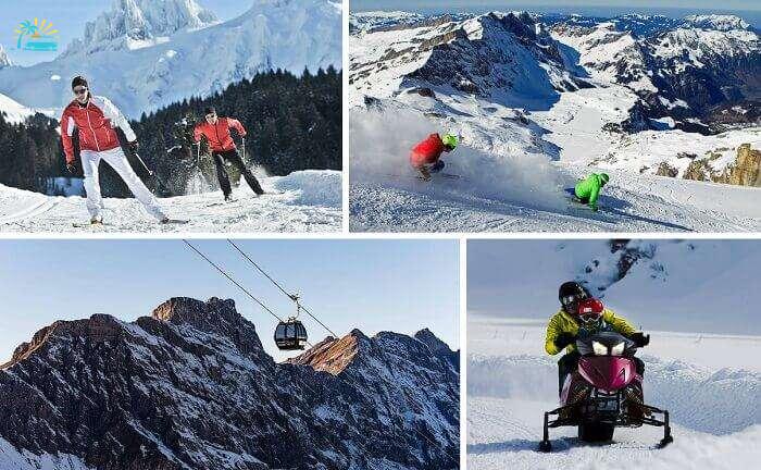 Skiing and cable car rides are among the popular activities at Engelberg