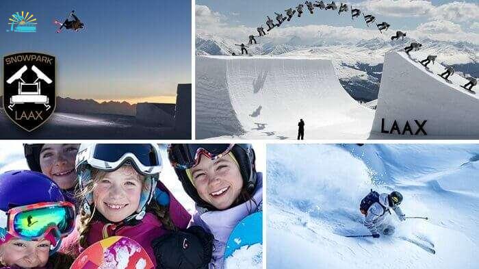 Snowboarding and skiing are very popular at the Laax ski resort