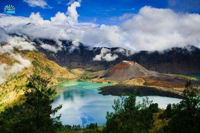 Stunning colors of Mount Rinjani in Indonesia