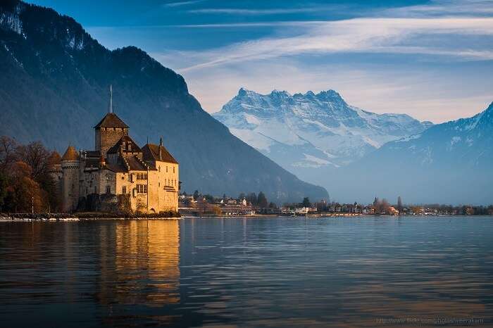 The beautiful architecture of Chateau de Chillon is a must for switzerland sightseeing