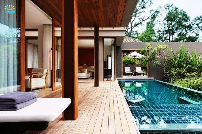 The beautiful luxury suite at Renaissance Phuket beach resort with a private pool