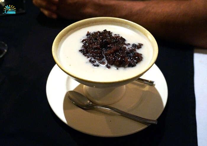 The black rice pudding is a sweet Bali cuisine