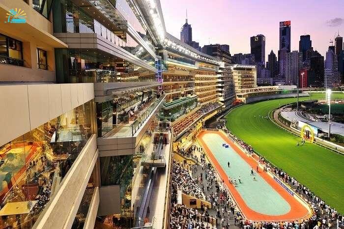 The highly popular Happy Valley Race Course in Hong Kong
