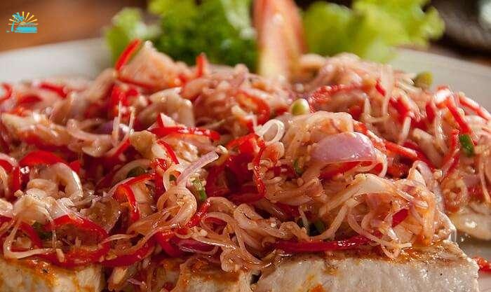 The tuna sambal matah is a popular Balinese cuisine amongst those who love seafood