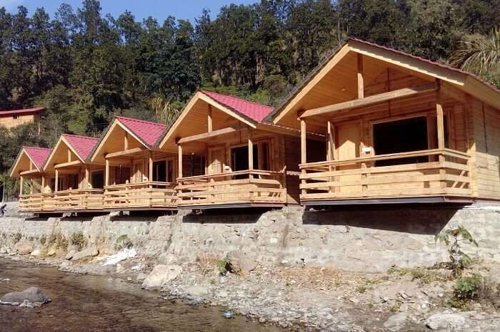 The wooden cottages of the riverside Rio Resort in Lansdowne
