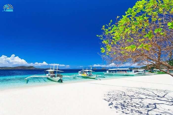 View of the White Beach in Philippines that is a picture-perfect white sand beach