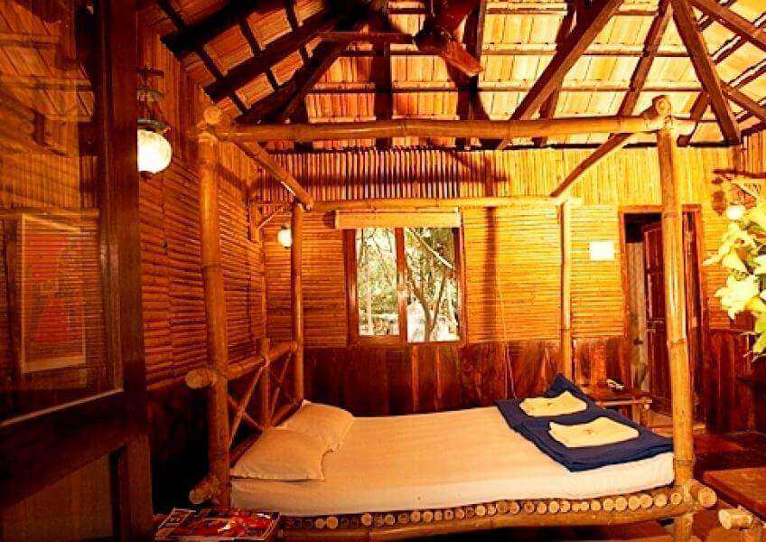 a bamboo made hut in a resort