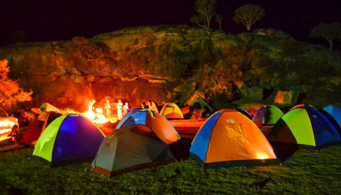 camping beside reneh falls