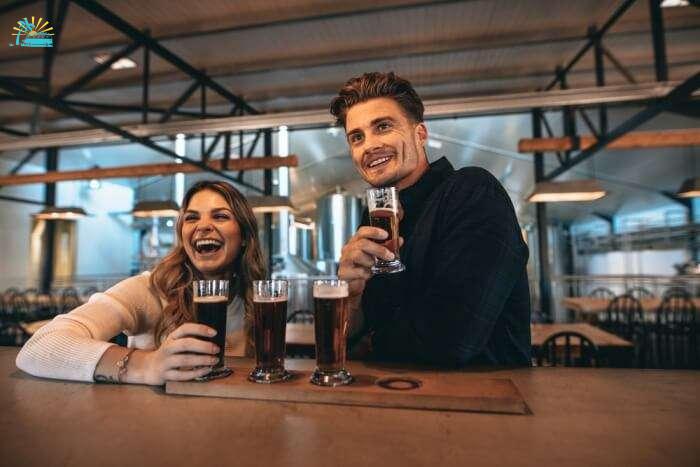 couple in Germany brewery tour