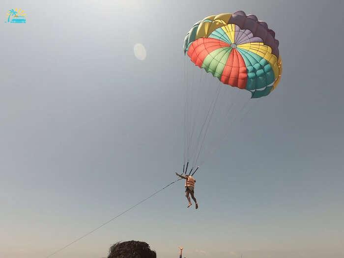 doing paragliding