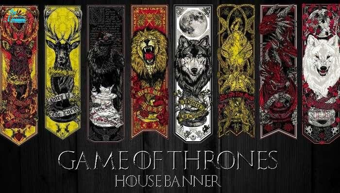 The banners of various houses in Game Of Thrones