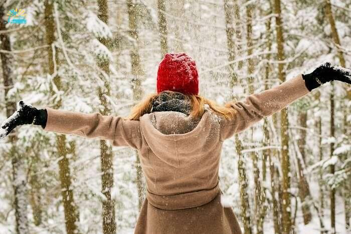 girl enjoying winter in spain