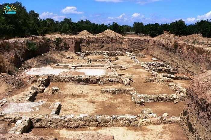 An excavated site of Helike in Greece