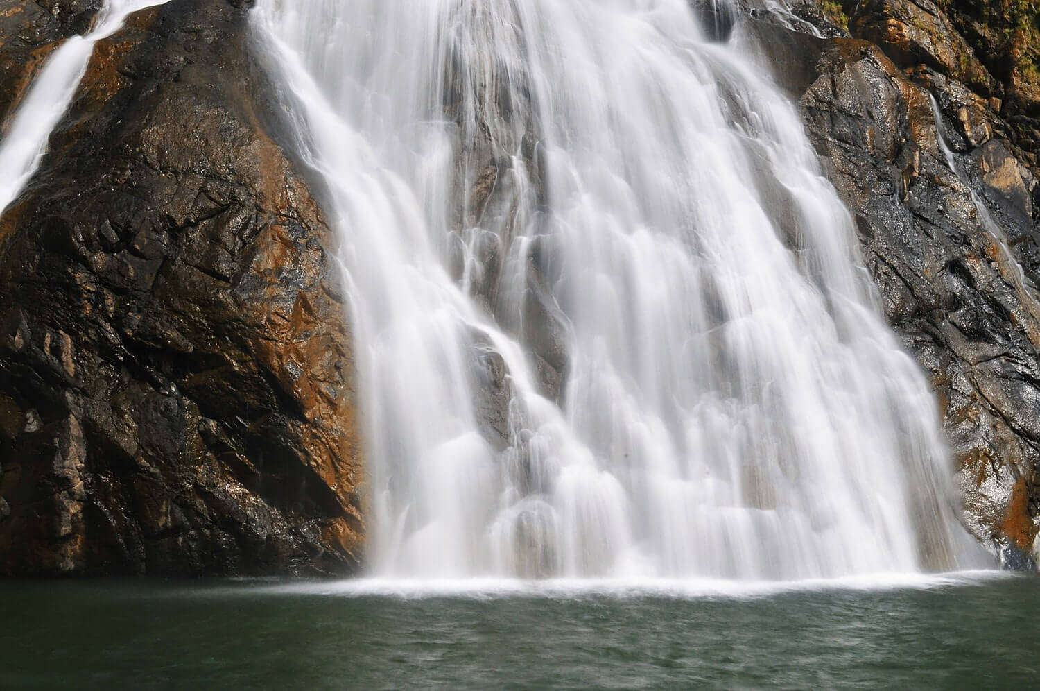 a beautiful waterfall in Goa