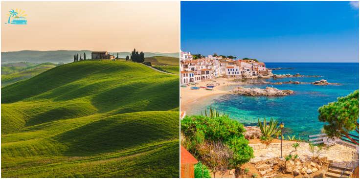 landscapes of Italy and Spain