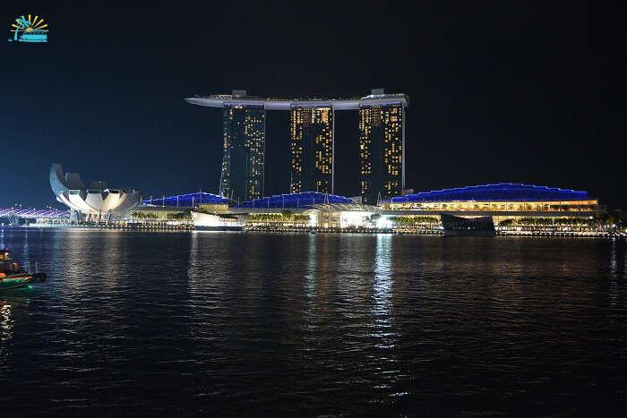 night skyline in singapore