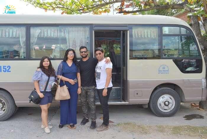 pallavi vietnam family trip: near cab