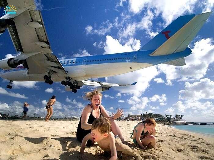 planes flying over beaches