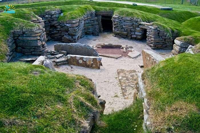 Stone age village Skara Brae on Orkney in Scotland