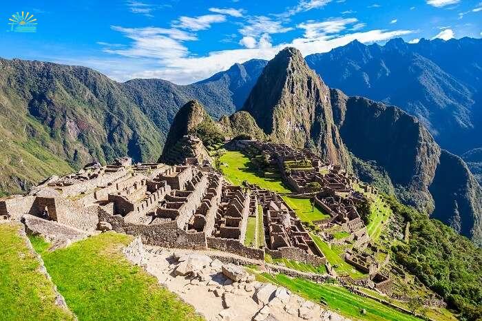 View of the Lost Incan City of Machu Picchu near Cusco in Peru